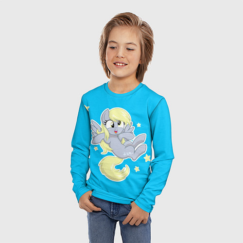 Детский лонгслив Пони в звёздном небе / 3D-принт – фото 3