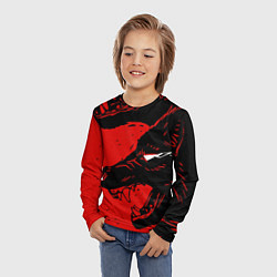 Лонгслив детский Красный волк 3D, цвет: 3D-принт — фото 2