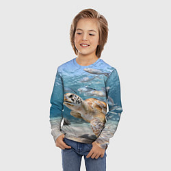 Лонгслив детский Морская черепаха, цвет: 3D-принт — фото 2