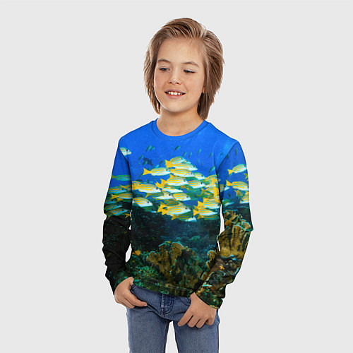 Детский лонгслив Коралловые рыбки / 3D-принт – фото 3
