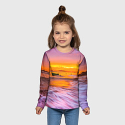 Лонгслив детский Закат на пляже, цвет: 3D-принт — фото 2