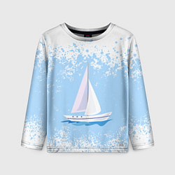 Лонгслив детский ОДИНОКАЯ ЛОДКА SAILBOAT Z, цвет: 3D-принт