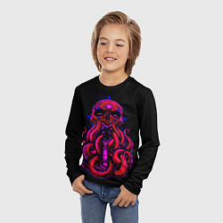 Лонгслив детский Череп Осьминог Octopus Skull, цвет: 3D-принт — фото 2