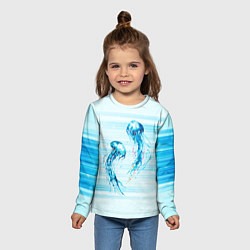 Лонгслив детский Медузы, цвет: 3D-принт — фото 2