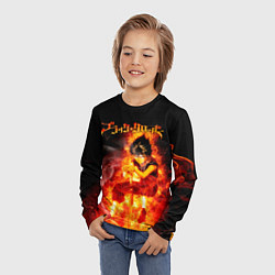 Лонгслив детский Юно в огне Чёрный клевер, цвет: 3D-принт — фото 2