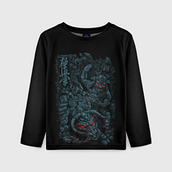 Лонгслив детский САМУРАЙ УКРОЩАЕТ БЫКА, цвет: 3D-принт