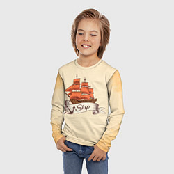 Лонгслив детский Корабль Ship, цвет: 3D-принт — фото 2