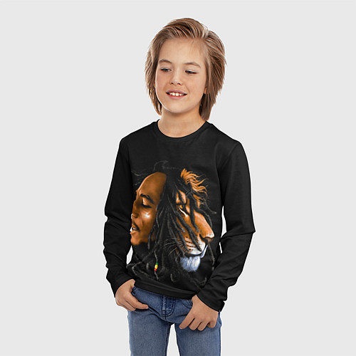 Детский лонгслив БОБ МАРЛИ / 3D-принт – фото 3