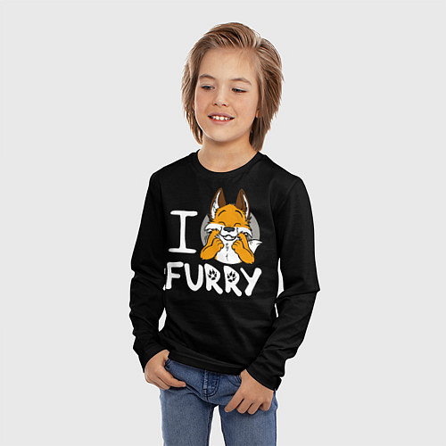 Детский лонгслив I love furry / 3D-принт – фото 3