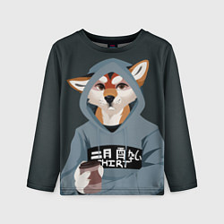 Лонгслив детский Furry fox, цвет: 3D-принт