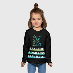 Лонгслив детский ИДИ ПО НЕИЗВЕДАННОМУ ПУТИ, цвет: 3D-принт — фото 2