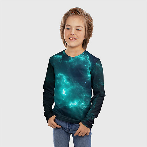Детский лонгслив Галактическое сияние / 3D-принт – фото 3