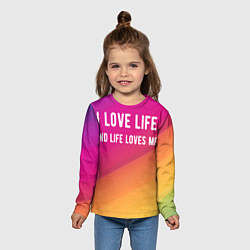 Лонгслив детский Жизнь, цвет: 3D-принт — фото 2