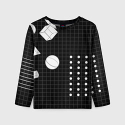 Лонгслив детский Черно-белые фигуры 3D, цвет: 3D-принт