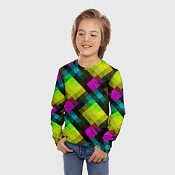 Лонгслив детский Абстрактный разноцветный узор, цвет: 3D-принт — фото 2