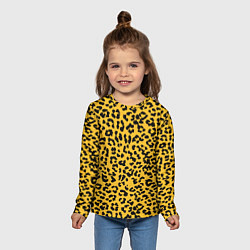 Лонгслив детский Леопард желтый, цвет: 3D-принт — фото 2