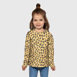 Лонгслив детский Желтый леопардовый принт, цвет: 3D-принт — фото 2