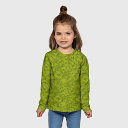 Лонгслив детский Зеленый мраморный узор, цвет: 3D-принт — фото 2