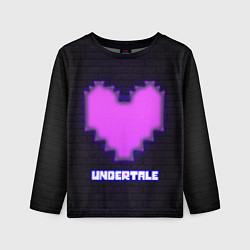 Лонгслив детский UNDERTALE PURPLE HEART, цвет: 3D-принт