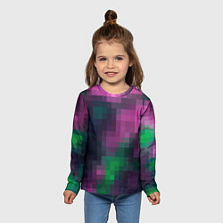 Лонгслив детский Разноцветный геометрический уз, цвет: 3D-принт — фото 2