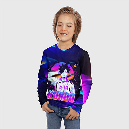 Детский лонгслив КУРОО ТЕЦУРО TETSURO NEON / 3D-принт – фото 3