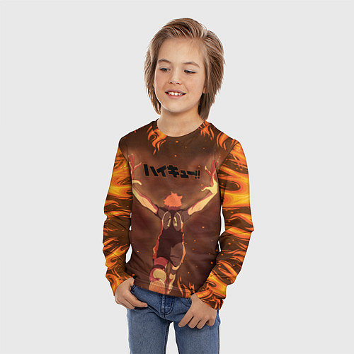 Детский лонгслив Haikyu Волейбол Z / 3D-принт – фото 3