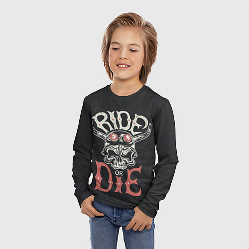 Детский лонгслив Ride or die / 3D-принт – фото 3