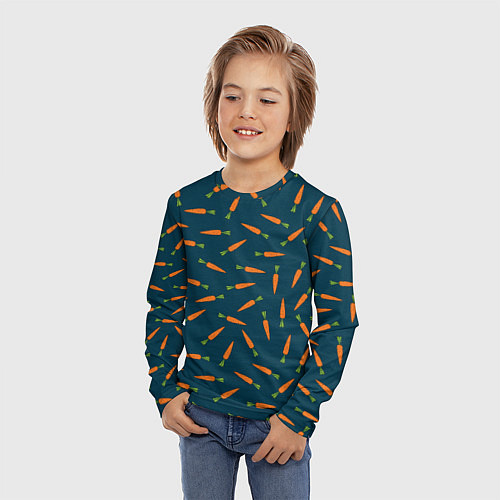 Детский лонгслив Морковки паттерн / 3D-принт – фото 3