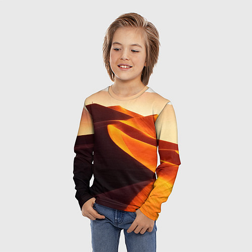 Детский лонгслив Пустыня дюна барханы / 3D-принт – фото 3