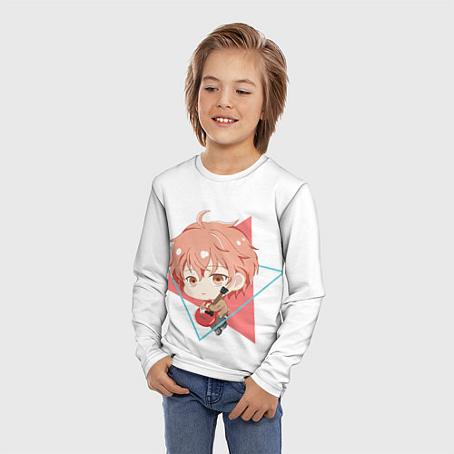 Детский лонгслив Мафую Сато с треугольниками / 3D-принт – фото 3