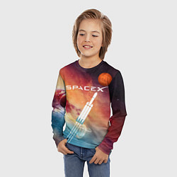 Лонгслив детский Space X, цвет: 3D-принт — фото 2