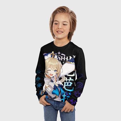 Детский лонгслив Барбара Genshin Impact / 3D-принт – фото 3