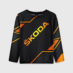 Лонгслив детский Skoda Gold Шкода, цвет: 3D-принт