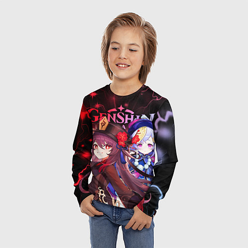 Детский лонгслив Ху Тао и Ци Ци, Genshin Impact / 3D-принт – фото 3