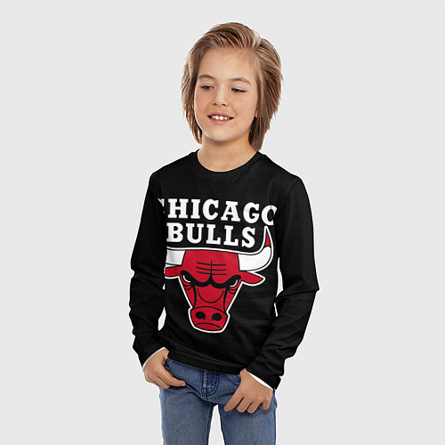 Детский лонгслив B C Chicago Bulls / 3D-принт – фото 3