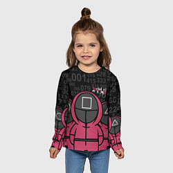 Лонгслив детский SQUID GAME: ФИГУРКИ СТРАЖЕЙ, цвет: 3D-принт — фото 2