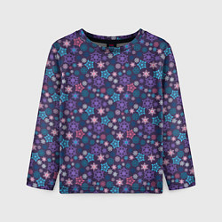 Лонгслив детский Снежные Узоры снежинки, цвет: 3D-принт