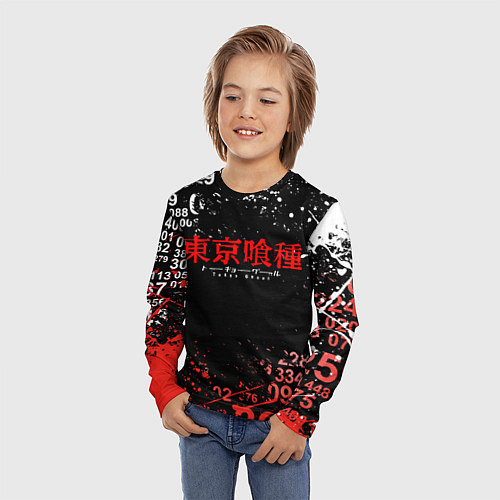 Детский лонгслив TOKYO GHOUL МИНУС 7 ТОКИЙСКИЙ ГУЛЬ 1000-7 / 3D-принт – фото 3