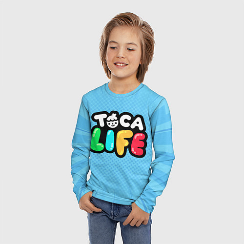 Детский лонгслив Toca Life: Logo / 3D-принт – фото 3