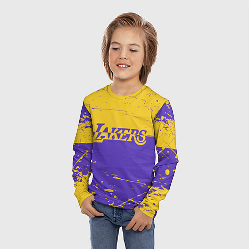 Детский лонгслив Kobe Bryant - Los Angeles Lakers - NBA / 3D-принт – фото 3