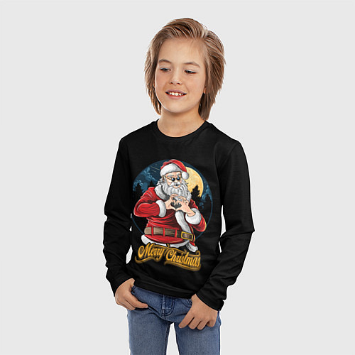 Детский лонгслив Дед Мороз с Любовью / 3D-принт – фото 3