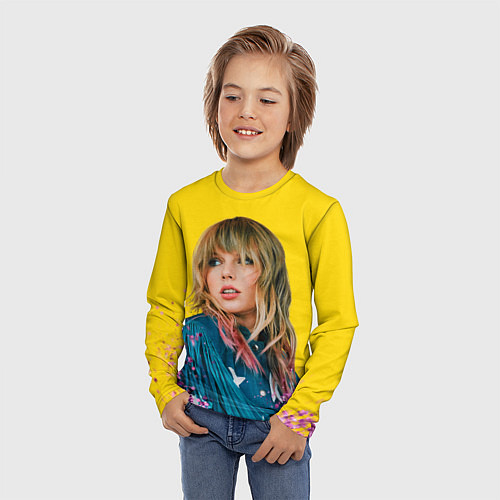 Детский лонгслив Красотка Тейлор / 3D-принт – фото 3