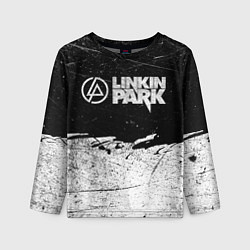 Лонгслив детский Линкин Парк Лого Рок ЧБ Linkin Park Rock, цвет: 3D-принт