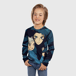 Лонгслив детский Ходячий замок Софи и Хаул летят, цвет: 3D-принт — фото 2