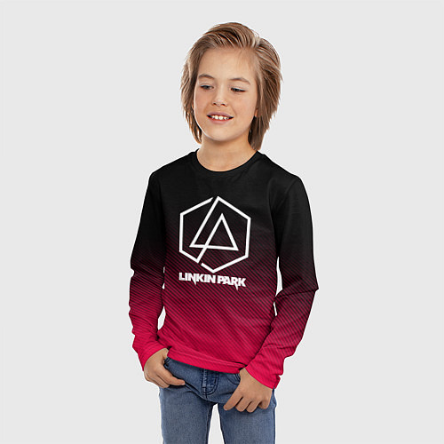 Детский лонгслив LINKIN PARK LOGO CARBON / 3D-принт – фото 3