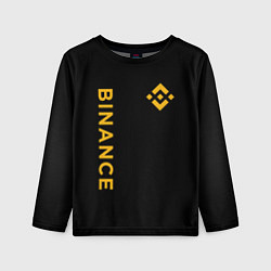 Лонгслив детский БИНАНС ЛОГО КАРБОН BINANCE LOGO, цвет: 3D-принт