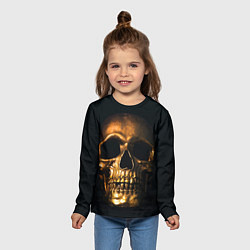 Лонгслив детский Gold Skull, цвет: 3D-принт — фото 2