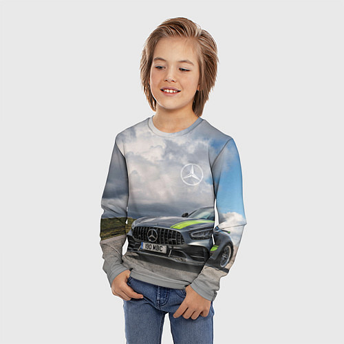 Детский лонгслив Mercedes V8 Biturbo Racing Team AMG / 3D-принт – фото 3