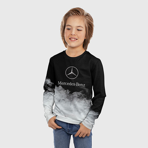 Детский лонгслив Mercedes-Benz Облака / 3D-принт – фото 3