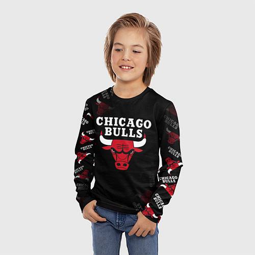 Детский лонгслив ЧИКАГО БУЛЛС БЫКИ CHICAGO BULLS / 3D-принт – фото 3